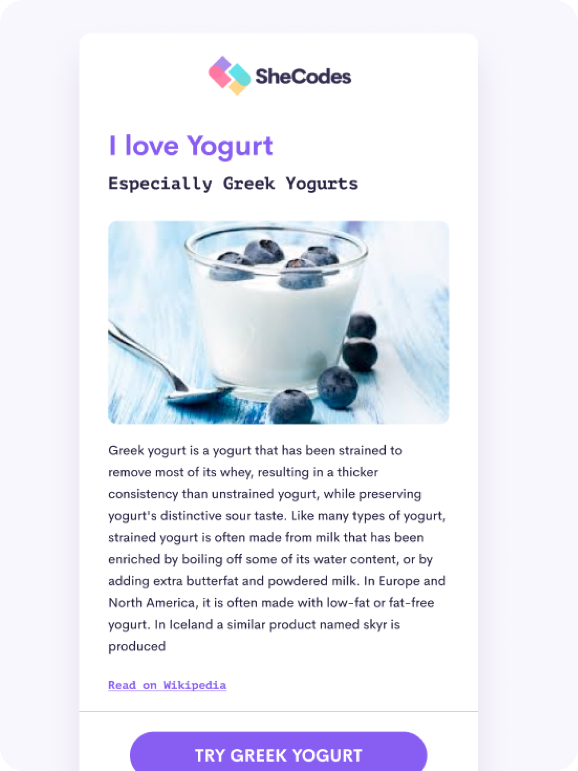 Yoghurt Project Preview